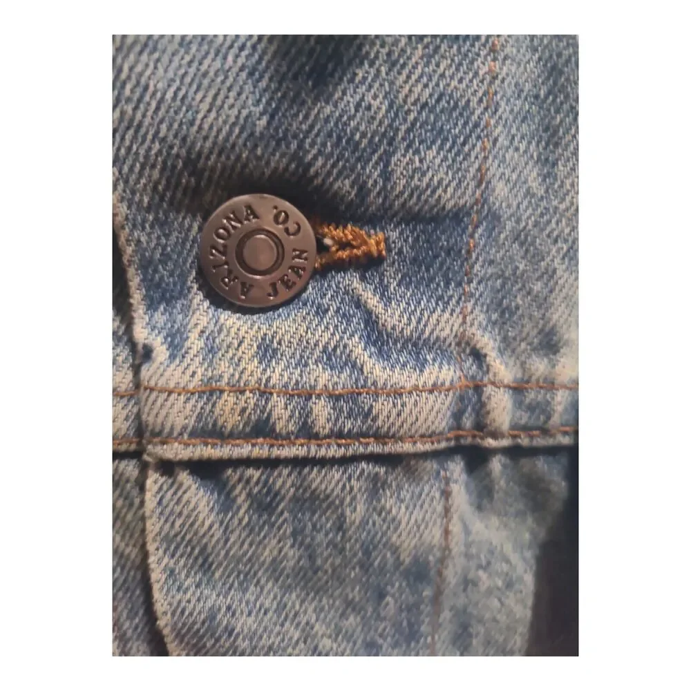 Vtg. 1991 Arizona Jean Co. Denim Jacket Mens XL Made In USA Rugged Distressed
